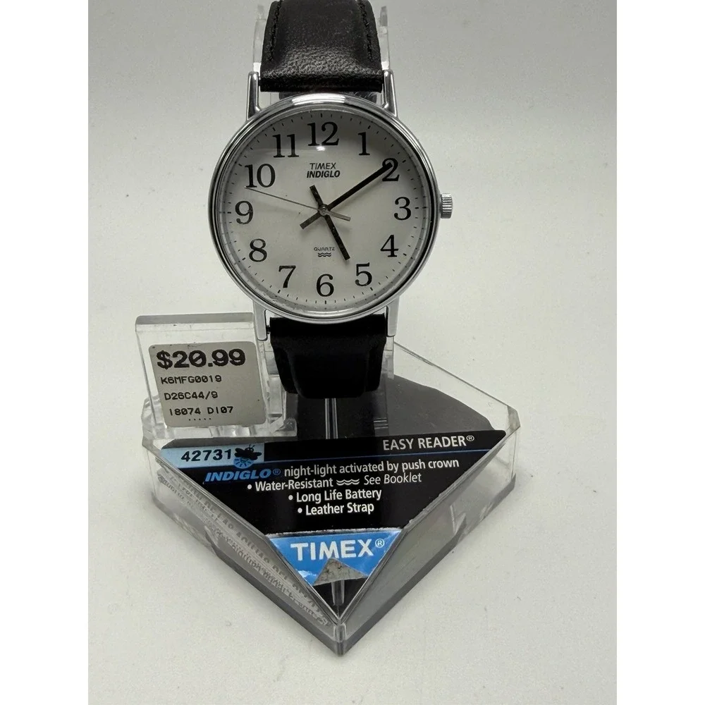 Timex New Battery Mens Watch 2000‎ Vintage New Old Stock 34MM 7.5